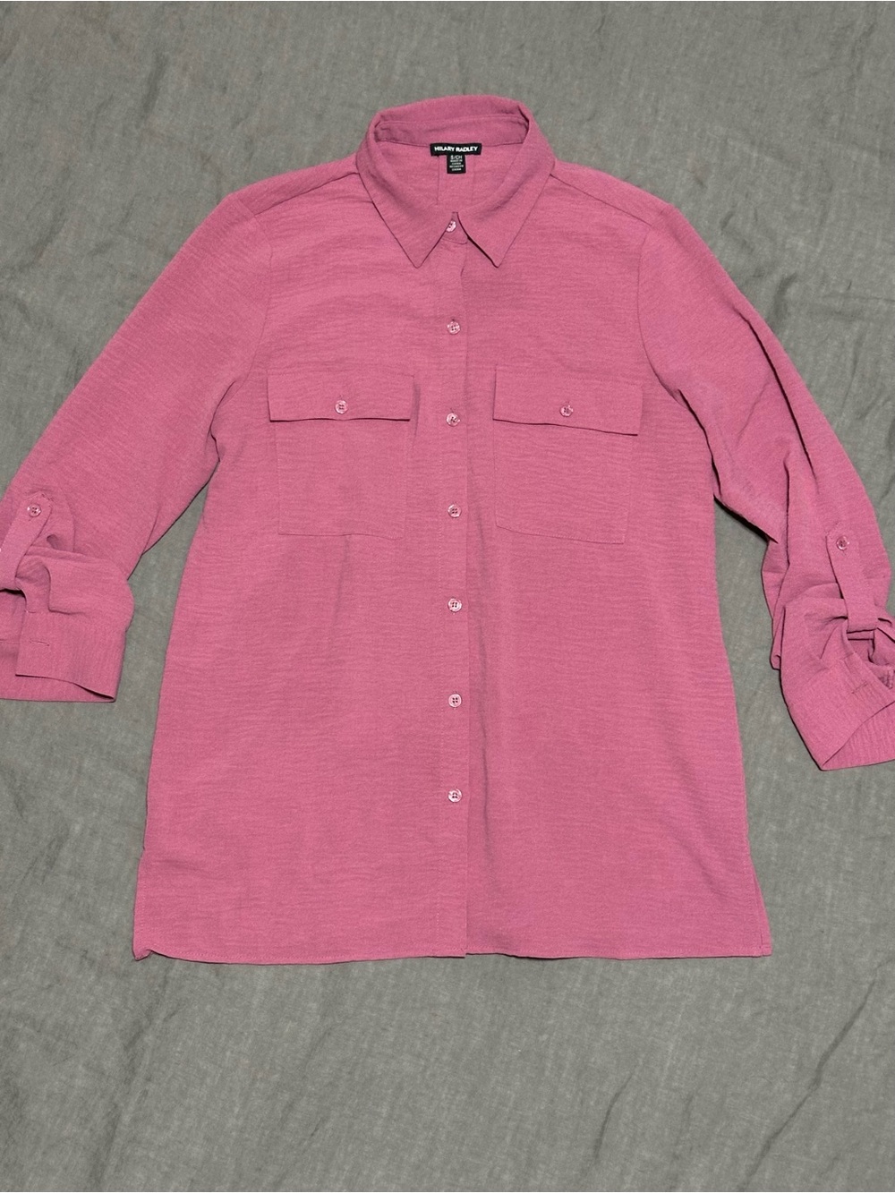Hilary Radley Rose Pink Collared Button-Up Shirt
